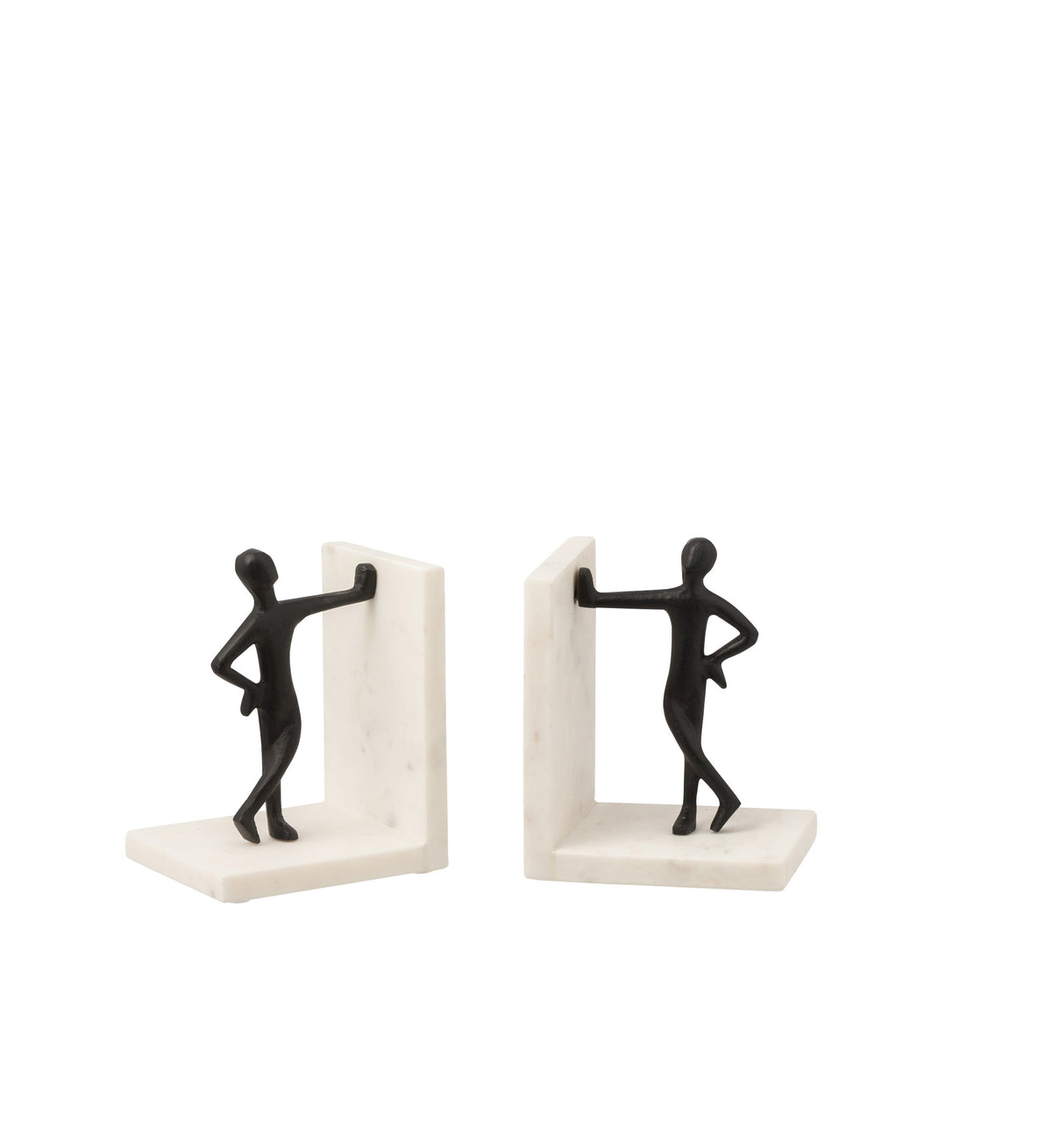 Set fermalibri in metallo e marmo "Omini"