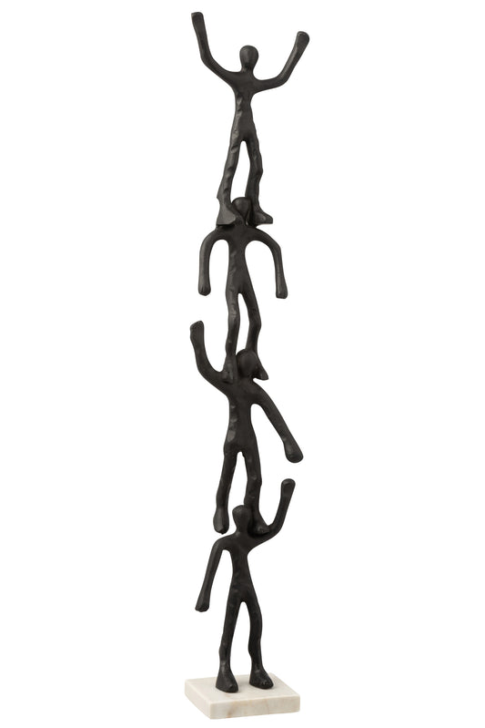 Scultura in metallo e marmo "Insieme tocchiamo il cielo"