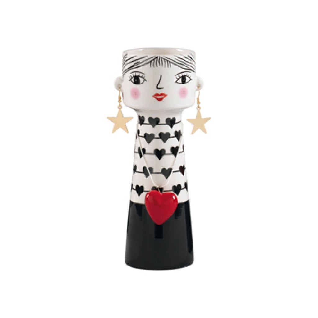 Vaso portafiori in ceramica "Donna con orecchini" 