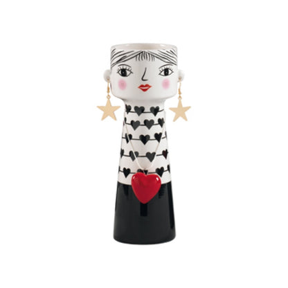 Vaso portafiori in ceramica "Donna con orecchini" 