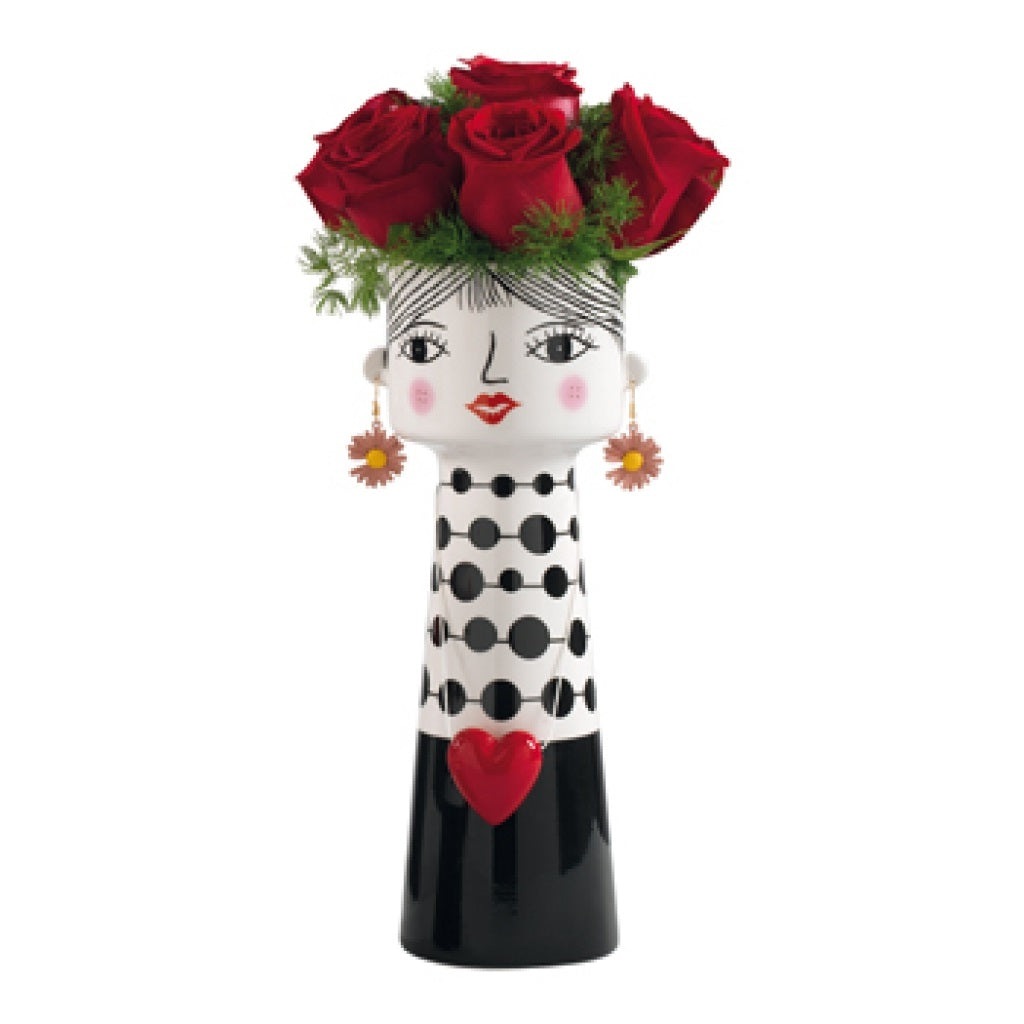 Vaso portafiori in ceramica "Donna con orecchini" 