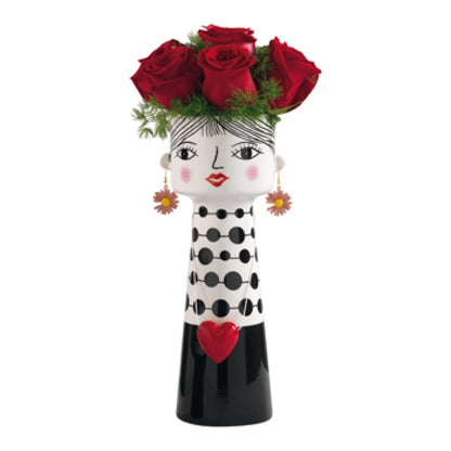 Vaso portafiori in ceramica "Donna con orecchini" 