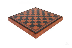 Scacchiera in similpelle con backgammon e scacchi in legno