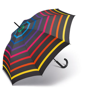 Ombrello lungo "Multicolor stripes" Happy Rain (disponibile in quattro varianti)
