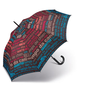 Ombrello lungo "Long Slogan" Happy Rain marrone