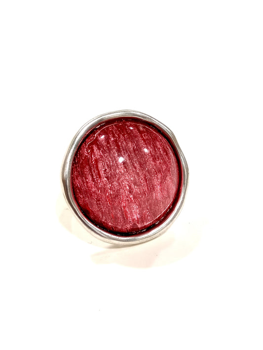 Anello con castone cabochon rosa