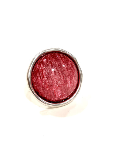 Anello con castone cabochon rosa
