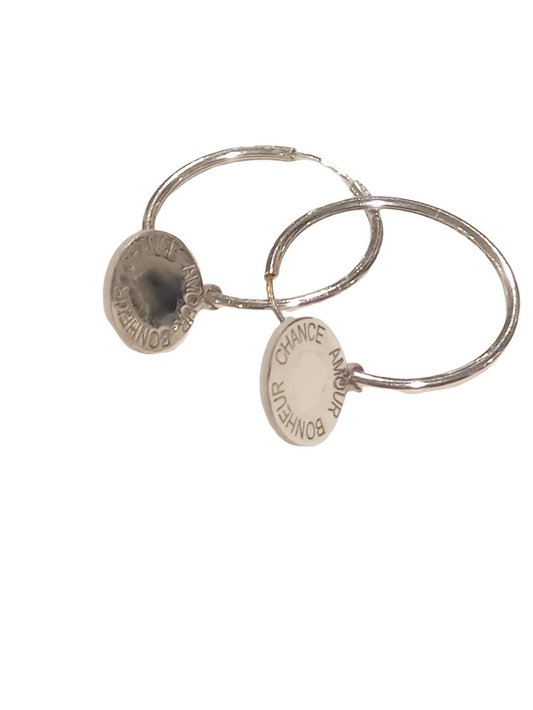 Orecchini in argento "Chance Amour Bonheur" (disponibili in due versioni)