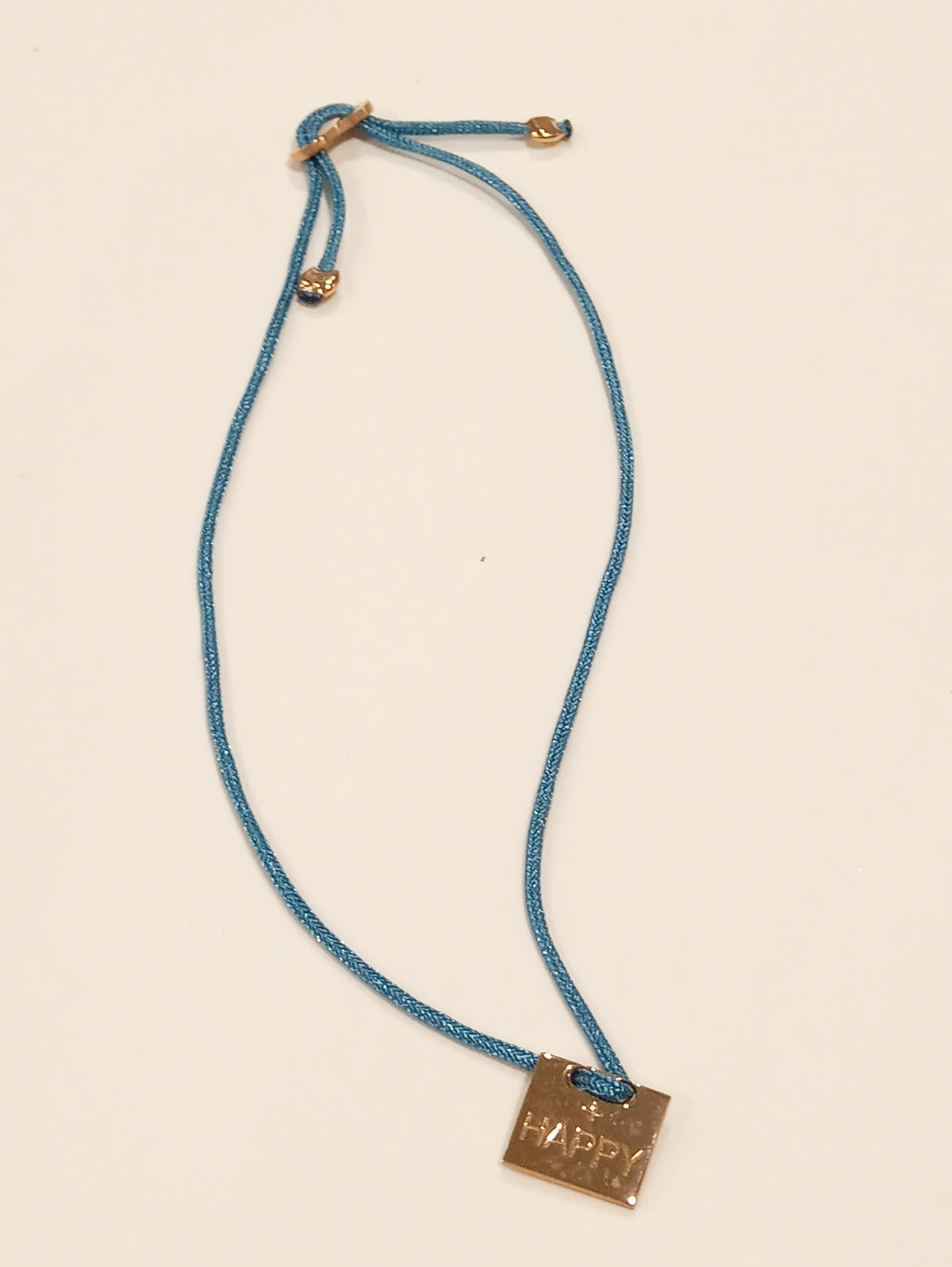 Bracciale in argento  "Happy" dorato/celeste