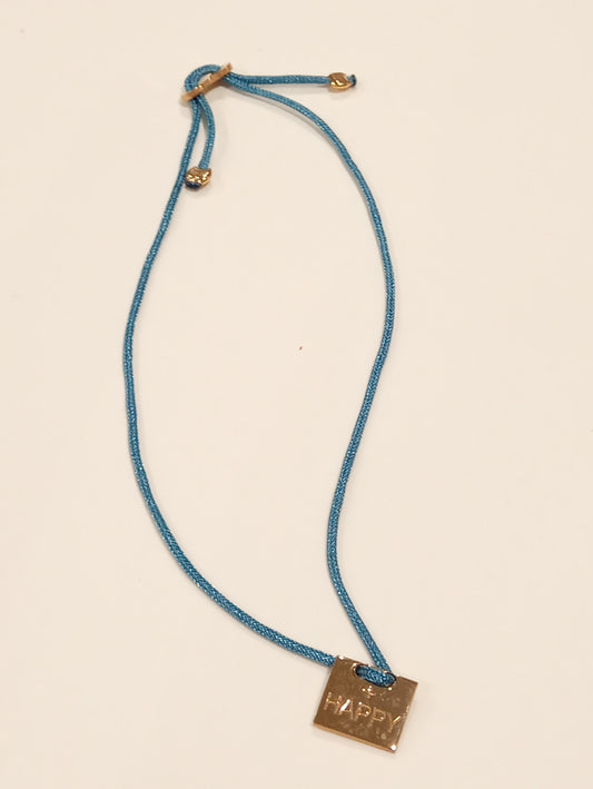 Bracciale in argento  "Happy" dorato/celeste