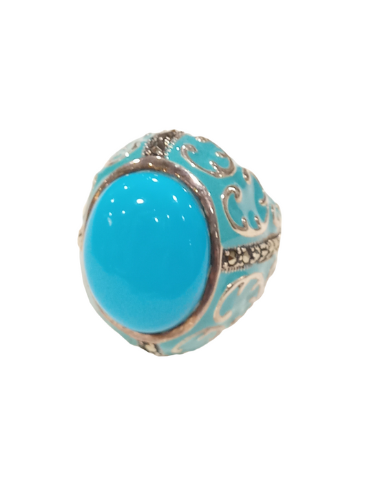 Anello in argento con turchese