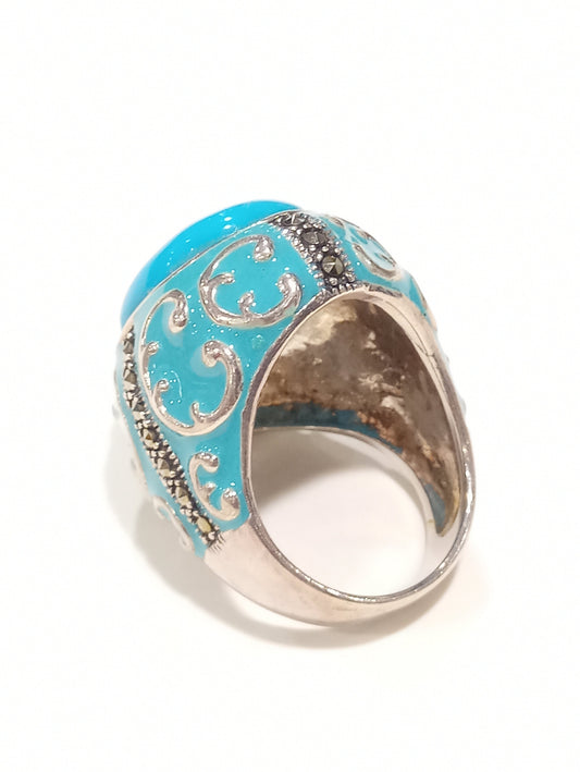 Anello in argento con turchese