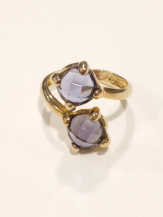 Anello contrariè in argento placcato dorato