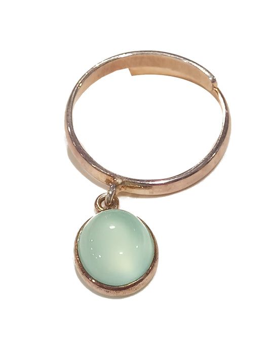 Anello in argento con charms acquamarina