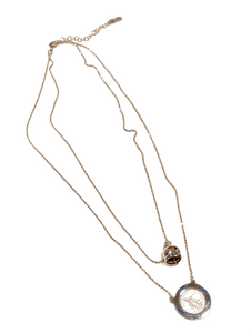 Collana in argento a doppio filo con campanella Capri e medaglia San Michele