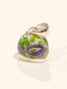 Ciondolo campanella di Capri dipinta a mano "Fiori viola"