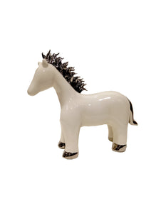 Scultura in ceramica vetrificata "Cavallo bianco"