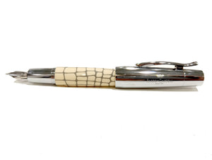 Penna stilografica Faber Castell Emotion Crocodile Hibiscus Ivory