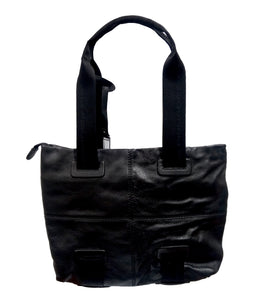 Shopping bag media in pelle nera Piquadro