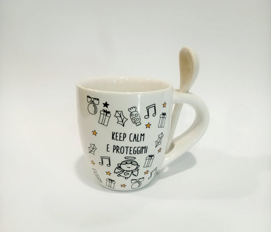 Tazzina da caffè "Keep calm & proteggimi"