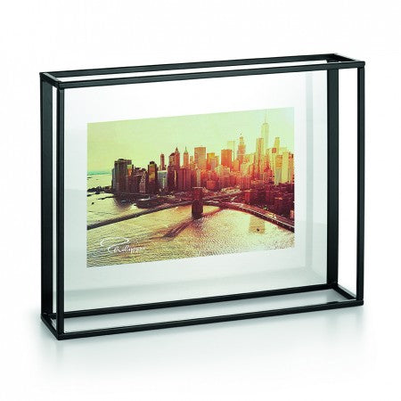 Portafoto a giorno con struttura in metallo nero 25x20 cm