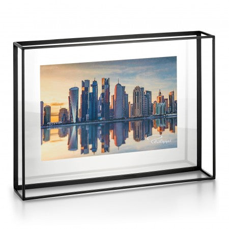 Portafoto a giorno con struttura in metallo nero 40x30 cm