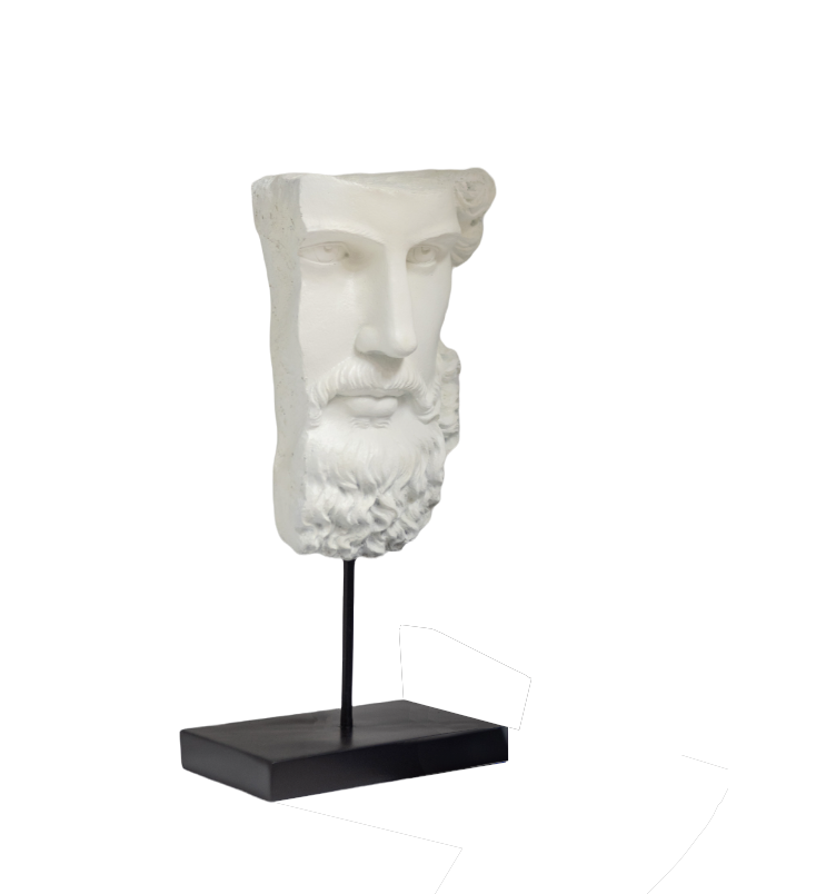 Scultura in resina "Volto barbato"