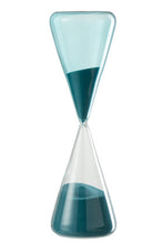 Carica l&#39;immagine nel visualizzatore di Gallery, Clessidra allungata in vetro con ampolla blu large
