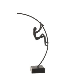 Scultura in alluminio brunito "Acrobata sull'asta: salirò"