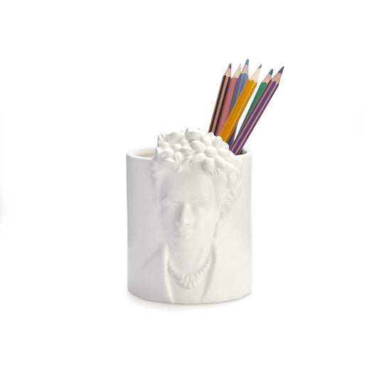 Bicchiere portapenne in ceramica "Frida Khalo"
