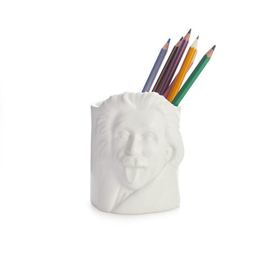 Bicchiere portapenne in ceramica "Albert Einstein"