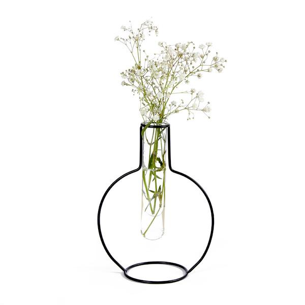 Vaso silhouette con provetta in vetro