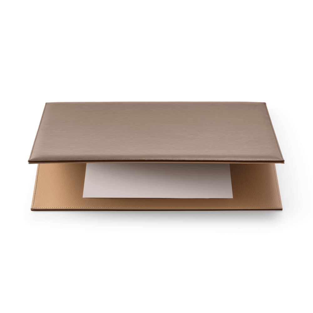 Sottomano a due specchi in similpelle beige