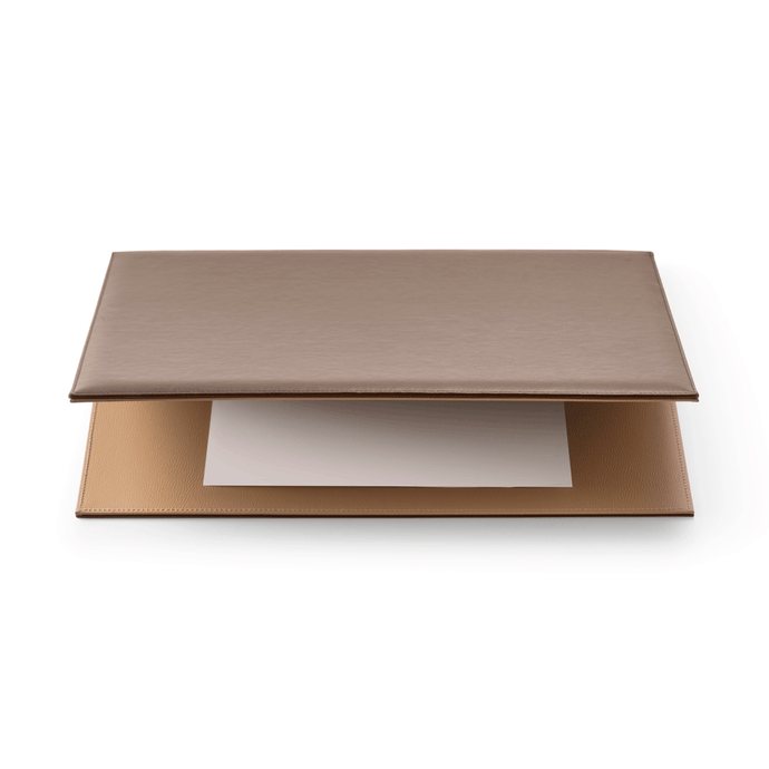 Sottomano a due specchi in similpelle beige