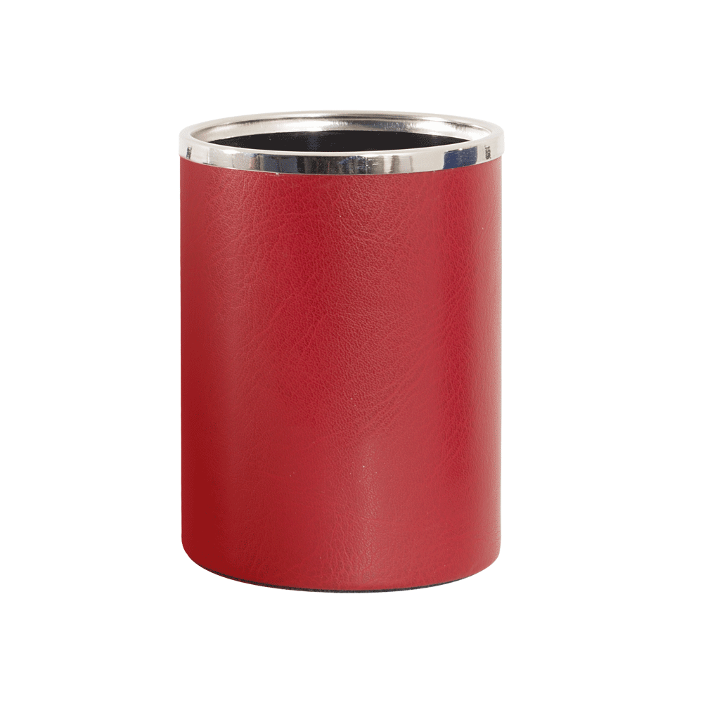 Bicchiere portapenne in similpelle InTempo rosso