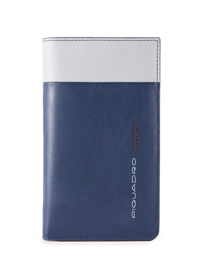 Custodia per iPhone XS Max e portafoglio RFID in pelle Urban Piquadro blu