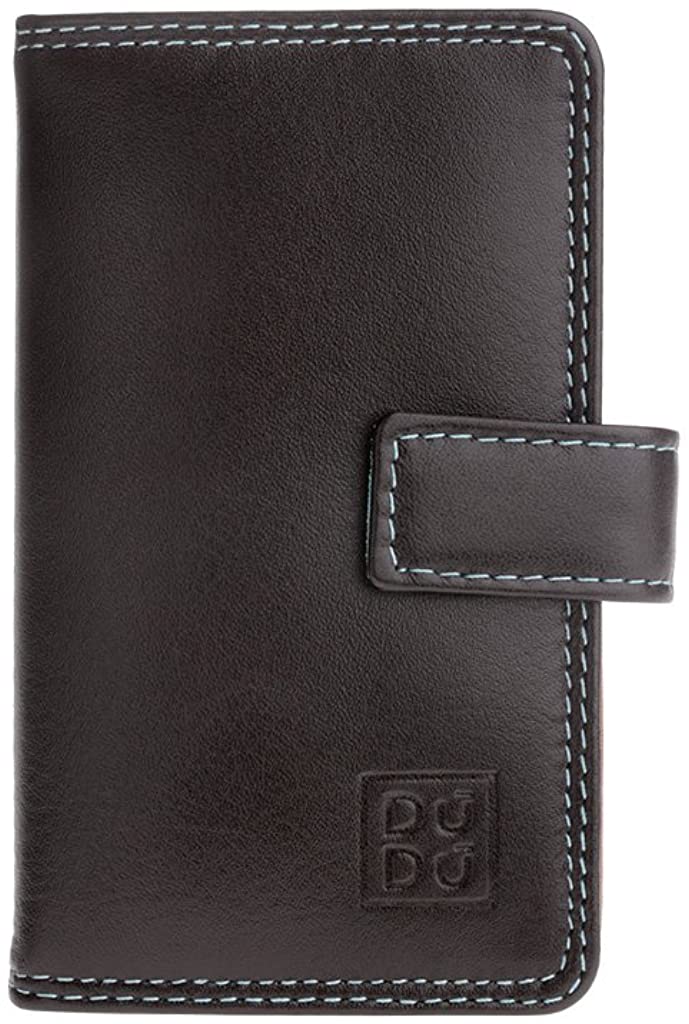 Porta carte di credito a libretto in pelle Dudù nero