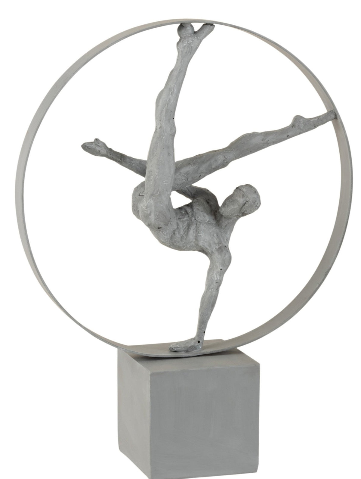 Scultura in resina "Atleta nel cerchio" uomo
