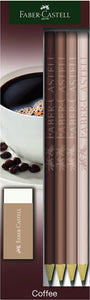 Set 4 matite + gomma "Coffee" Faber Castell