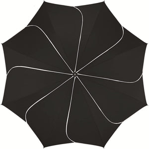 Ombrello lungo con apertura automatica "Easymatic: Sunflower" Pierre Cardin nero con bordo bianco