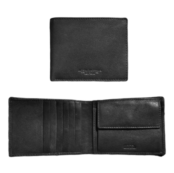 Portafogli da uomo in pelle con 6 slot portacarte orizzontali, portaspicci e RFID "Oregon" A. G. Spalding & Bros nero
