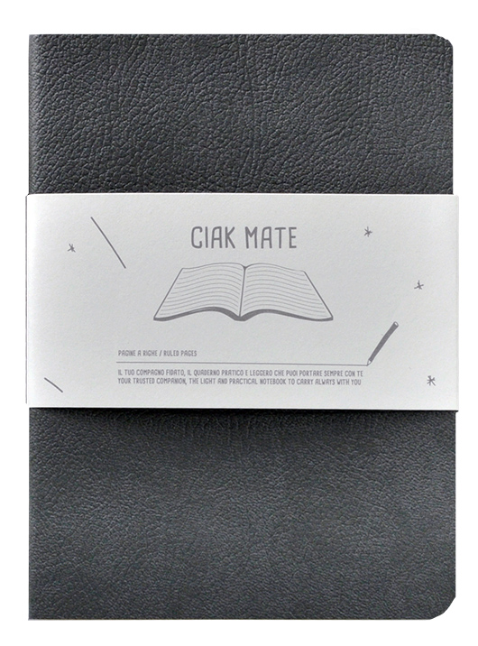 Quaderno a righe small in similpelle Ciak Mate InTempo grigio
