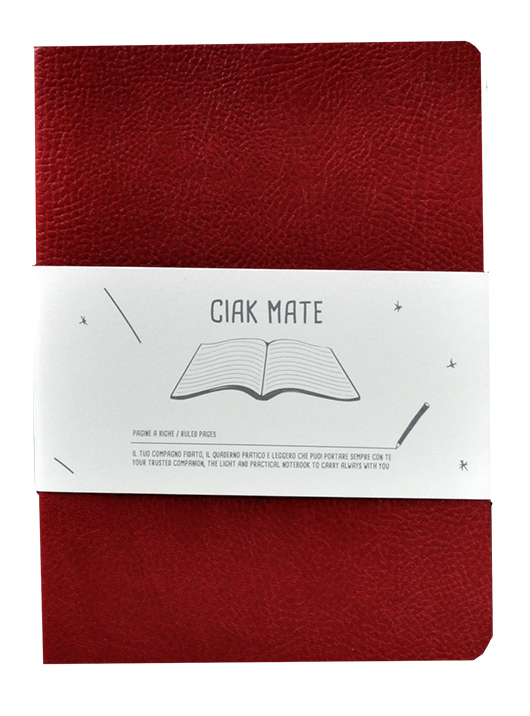 Quaderno a righe small in similpelle Ciak Mate InTempo rosso