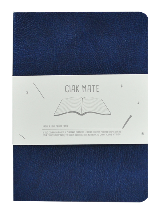Quaderno a righe small in similpelle Ciak Mate InTempo blu
