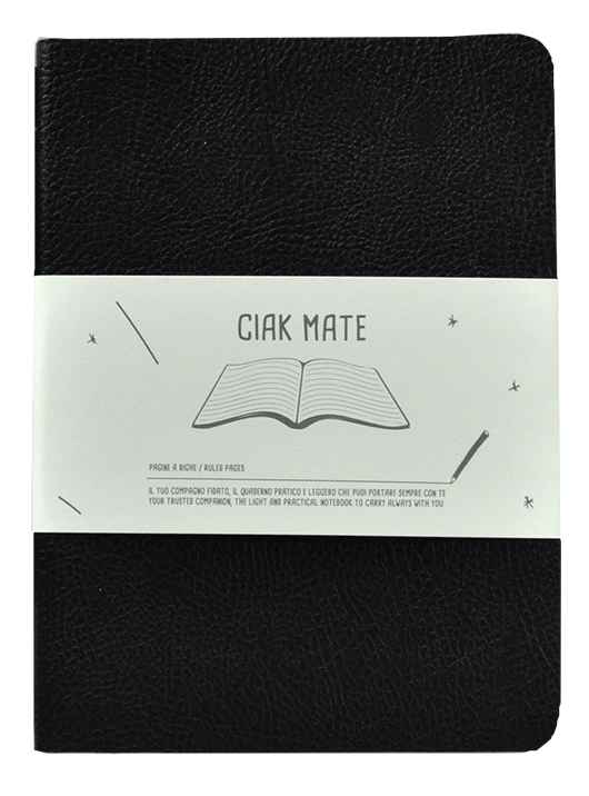 Quaderno a righe small in similpelle Ciak Mate InTempo nero