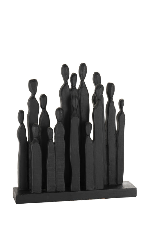 Scultura in legno di mango "La Folla"