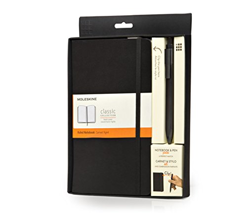 Set quaderno a righe con copertine rigida e penna a sfera Moleskine"