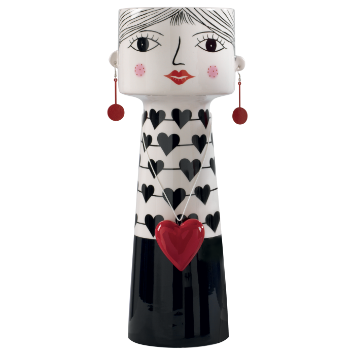 Vaso portafiori in ceramica "Donna con orecchini" 