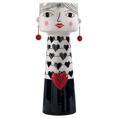 Vaso portafiori in ceramica "Donna con orecchini" 
