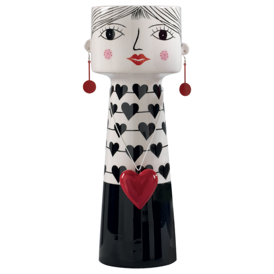 Vaso portafiori in ceramica "Donna con orecchini" 